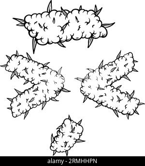 Unkrautblattmarkierungssymbol subtile Akzentgrafiken monochrome Vektorgrafiken für Ihr Firmenlogo, Merchandise-T-Shirt, Aufkleber und Etikettendesi Stock Vektor