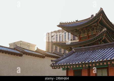 Einen Nachmittag im Gyeongbokgung Palace Stockfoto