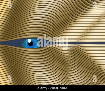 Ein goldfarbenes Hintergrundbild aus Metall ist hier in einer 3D-Abbildung zu sehen. Stockfoto