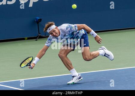 Casper Ruud (NOR) nahm an der 1. Runde der Männer bei den US Open Tennis 2023 Teil Stockfoto