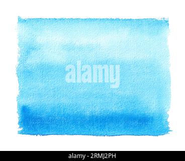 Aquarellfarbe rechteckige blaue Aquarellfarbe. Aquarellhintergrund für Feiertags- und Festivalartikel, für Textilien, Stoffe, Einladungen, Karten Stockfoto
