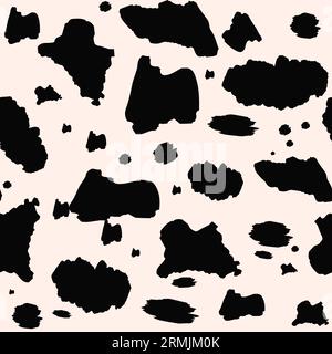 Nahtloses Design mit Tierhautmuster, Pelzormament und abstrakten Punkten. Kann für Stoffe, Textilien, Geschenkpapier, Tischdecken, Vorhangstoffe, Kleidung. Vektorillustration Stock Vektor