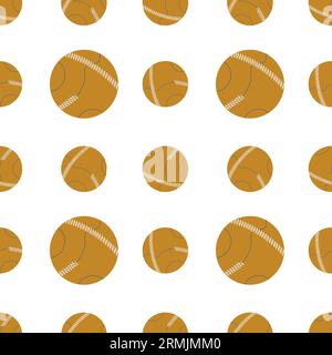 Basketballmuster. Nahtloses Muster mit einem Ball auf weißem Hintergrund. Hintergrund für Geschenkpapier, Socken, Kleidung, Schreibwaren, Web, Textil Stock Vektor