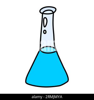Chemiekolben-Symbol-Symbol-Zeichen, Hand zeichnen Doodle Stock Vektor