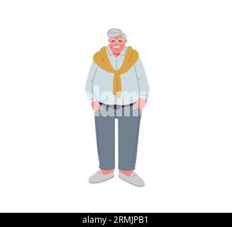 Senior man Cartoon-Figur. Vektor-Illustration auf weißem Hintergrund. Stock Vektor