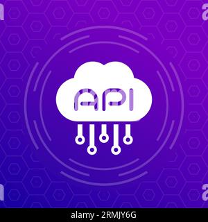 API-Symbol mit Wolke, Vektordesign Stock Vektor