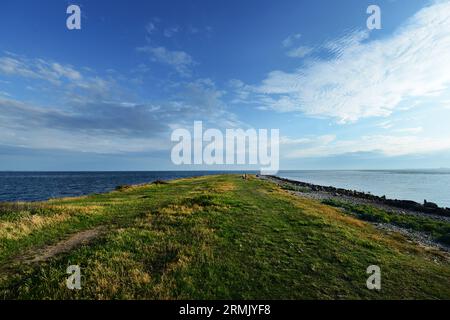 Wunderschöne Küstenlandschaft am Großen Gürtel in Korsør, Dänemark. Stockfoto