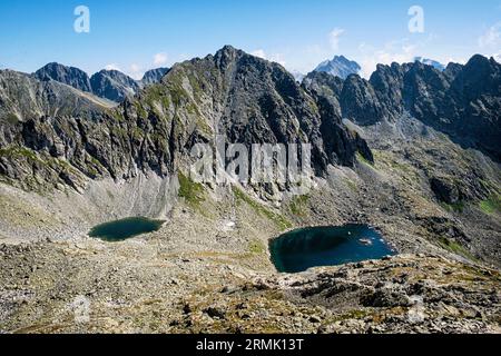 Naturlandschaft mit Tarnen im Mlynicka-Tal, hohe Tatra, Slowakische republik. Wandermotiv. Stockfoto