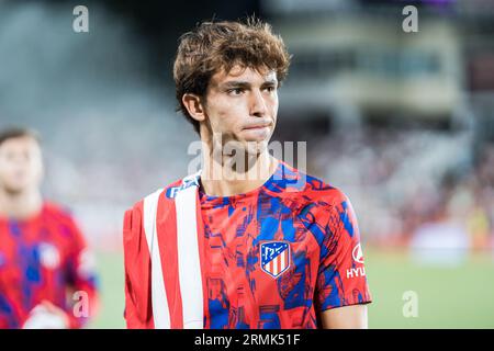 Madrid, Spanien. 28. August 2023. João Félix von Atletico de Madrid beim EA Sports 2023-24 La Liga Spiel zwischen Rayo Vallecano und Atletico de Madrid im Rayo Vallecano Stadion. Endstand: Rayo Vallecano 0:7 Atletico Madrid. Quelle: SOPA Images Limited/Alamy Live News Stockfoto