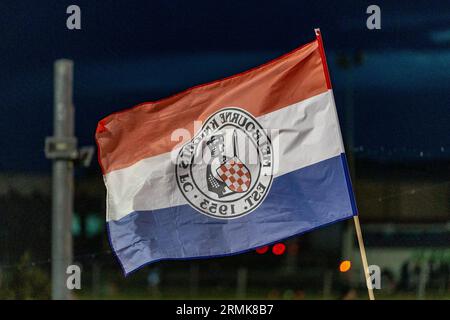 Sunshine North, Australien. 29 {Monatsname}, 2023. Melbourne Knights Hauptsponsor des Melbourne Croatia Football Club Credit: James Forrester/Alamy Live News Stockfoto