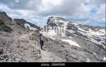 Hochalpenlandschaft, Wanderweg zum Hochkoenig, Salzburger Land, Österreich Stockfoto