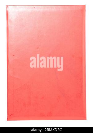 Notizbuch aus rotem Leder isoliert auf weißem Hintergrund. Stockfoto
