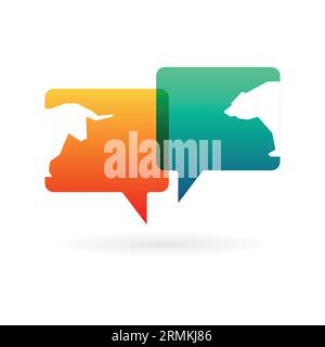 Sprechblasen mit Marktsymbolen Stock Vektor