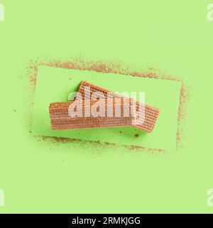 Modernes Design mit Waffel Kakaopulver Stockfoto