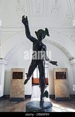 Fliegender Quecksilber, Bronze von Hubert Gerhard um 1590 93, Nationalmuseum, München, Oberbayern, Bayern, Deutschland Stockfoto