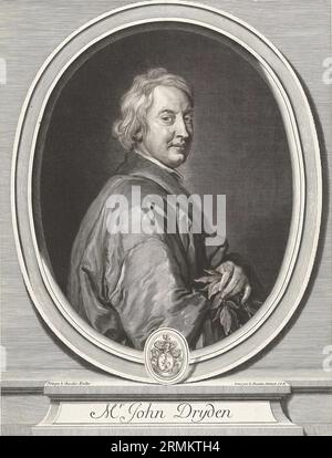 John Dryden (* 19. August 1631 in Aldwincle, † 12. 1700 in London) war ein einflussreicher englischer Dichter, Literaturkritiker und Dramatiker, Historisch, Digital restaurierte Reproduktion von einer Vorlage aus der Vergangenheit / John Dryden (* 19. August 1631 in Aldwincle, † 12. Mai 1700 in London) war ein einflussreicher englischer Dichter, Literaturkritiker und Dramatiker, digital wiederhergestellte Reproduktion aus einer Vorlage aus der Vergangenheit Stockfoto