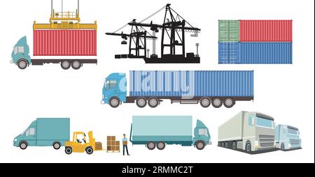 Spedition, Spedition, Trucking, Illustration Stock Vektor