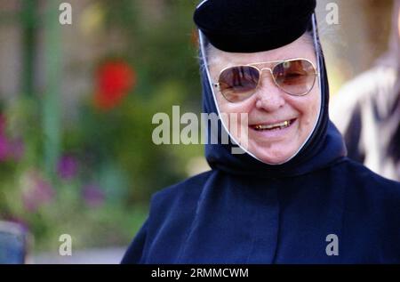 Kloster Vladimiresti, Kreis Galati, Rumänien, 1999. Porträt von Mutter Veronica, der Gründerin des Klosters. Stockfoto