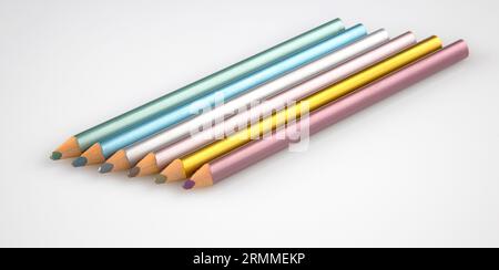 Set mit metallischen Farbstiften Stockfoto