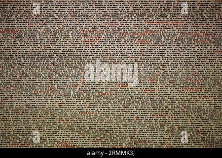 Dauerausstellung in der Pinkas-Synagoge in Prag, zum Gedenken an tschechische und mährische Juden, die Opfer der NS-Verfolgung waren. 80.000 nennt wen Stockfoto