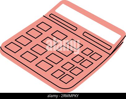 Schulrechner, Bürobedarf. Zurück zur Schule. Vektorillustration. Stock Vektor