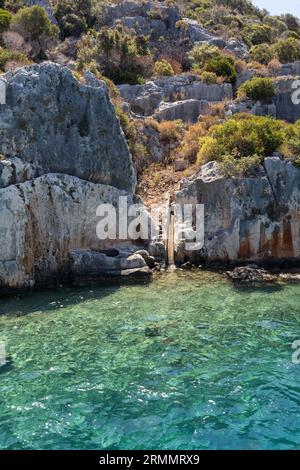 Kekova versunkene Stadt eine Touristenattraktion und historisches türkisches Wahrzeichen, Kekova (Dolichiste), Türkei Stockfoto