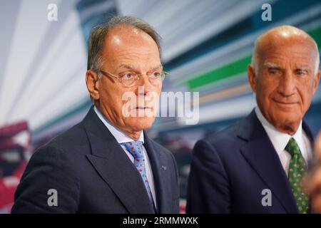 Monza, Italien. 29. August 2023. Giuseppe Redaelli, SIAS-Präsident, während der Pressegespräch Formel 1 Pirelli Gran Premio d'Italia 2023 am 29. August 2023 in Monza, Italien. Im Jahr 2023 GP Formel 1 Grand Prix Pirelli, Gran premio d'Italia - Pressekonferenz, Formel 1 Meisterschaft in Monza, Italien, August 29 2023 Credit: Independent Photo Agency/Alamy Live News Stockfoto