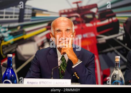 Monza, Italien. 29. August 2023. Angelo Sticchi Damiani, Präsident von ACI Italia, während der Pressegespräch Formel 1 Pirelli Gran Premio d'Italia 2023 am 29. August 2023 in Monza, Italien. Im Jahr 2023 GP Formel 1 Grand Prix Pirelli, Gran premio d'Italia - Pressekonferenz, Formel 1 Meisterschaft in Monza, Italien, August 29 2023 Credit: Independent Photo Agency/Alamy Live News Stockfoto