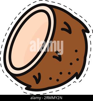 Isoliertes farbiges Kokosnusssymbol flacher Vektor Stock Vektor