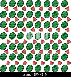 Nahtloser Hintergrund mit Wassermelonen-Symbolen Vektor Stock Vektor