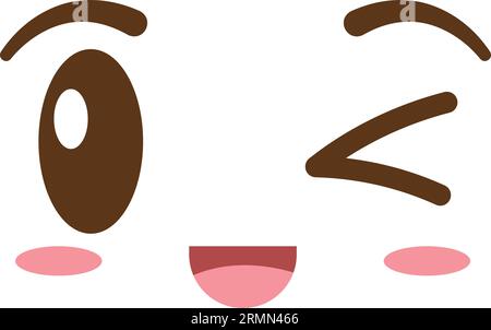 Isolierter niedlicher Happy Facial Expression Vector Stock Vektor