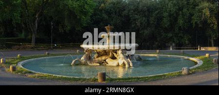 Springbrunnen der Seepferde (Fontana dei Cavalli Marini), Park Villa Borghese, Rom, Italien Stockfoto