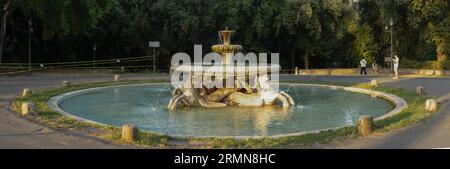 Springbrunnen der Seepferde (Fontana dei Cavalli Marini), Park Villa Borghese, Rom, Italien Stockfoto