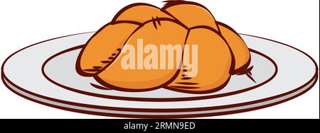 Isolierte farbige handgezeichnete Skizze eines Brotvektors Stock Vektor