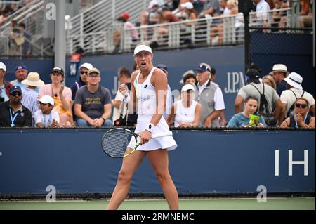 New York, Usa. 29. August 2023. Die belgische Yanina Wickmayer wurde während eines Tennisspiels zwischen der belgischen Wickmayer und der russischen Zvonareva in der ersten Runde der Women's Singles beim US Open Grand Slam-Tennisturnier 2023 in New York City, USA, am Dienstag, den 29. August 2023, abgebildet. BELGA FOTO TONY BEHAR Credit: Belga News Agency/Alamy Live News Stockfoto