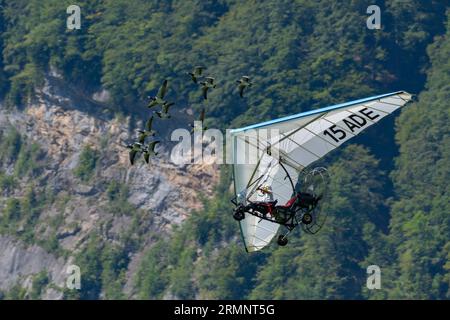 Voler avec Les Oiseaux auf der Zigairmeet Air Show 2023 in Mollis, Schweiz Stockfoto