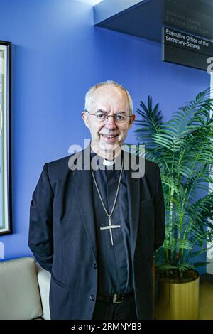 New York, New York, USA. 29. August 2023. Porträt von Reverend JUSTIN WELBY, Erzbischof von Canterbury in den Vereinten Nationen, Hauptquartier, NYC. (Bild: © Bianca Otero/ZUMA Press Wire) NUR REDAKTIONELLE VERWENDUNG! Nicht für kommerzielle ZWECKE! Stockfoto