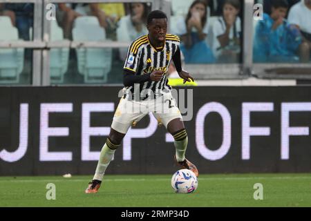 Turin, Italien. 27. August 2023. Tim Weah von Juventus während des Spiels der Serie A im Allianz Stadion in Turin. Auf dem Bild sollte stehen: Jonathan Moscrop/Sportimage Credit: Sportimage Ltd/Alamy Live News Stockfoto