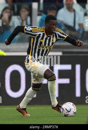Turin, Italien. 27. August 2023. Tim Weah von Juventus während des Spiels der Serie A im Allianz Stadion in Turin. Auf dem Bild sollte stehen: Jonathan Moscrop/Sportimage Credit: Sportimage Ltd/Alamy Live News Stockfoto