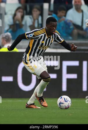 Turin, Italien. 27. August 2023. Tim Weah von Juventus während des Spiels der Serie A im Allianz Stadion in Turin. Auf dem Bild sollte stehen: Jonathan Moscrop/Sportimage Credit: Sportimage Ltd/Alamy Live News Stockfoto