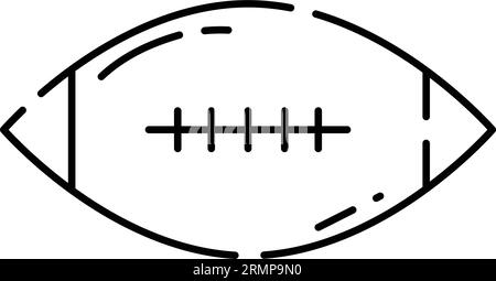 Isoliertes flaches Rugby-Ball-Spielzeug Sketchsymbol Vektor Stock Vektor
