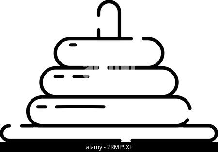 Isolierte flache Baby Pyramiden Stapel Spielzeug Skizze Symbol Vektor Stock Vektor