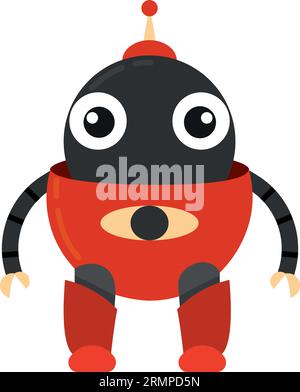 Isolierte farbige niedliche Roboterspielzeug Icon Vektor Stock Vektor