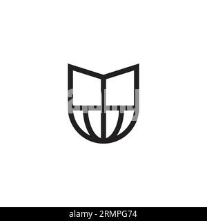 Buchkugel einfache geometrische Linie Logo Vektor Stock Vektor