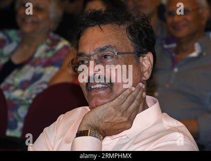 Mumbai, Indien. 29. August 2023. Der ehemalige indische Cricketspieler Dilip Vengsarkar wird während der Buchveröffentlichung Pitchside: My Life in Indian Cricket von dem Autor und Cricket-Administrator Amrit Mathur in Mumbai gesehen. (Foto: Ashish Vaishnav/SOPA Images/SIPA USA) Credit: SIPA USA/Alamy Live News Stockfoto