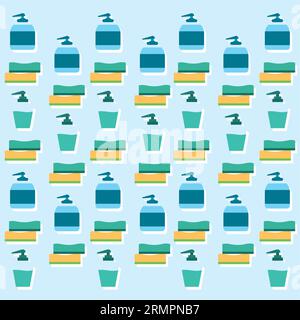 Nahtloser Hintergrund mit Reinigungssymbolen Vektor Stock Vektor