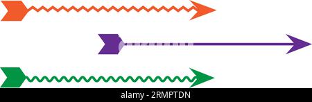 Gerader langer Pfeil. Farbe gerade lange Pfeile Vektor isolierte Illustration Stock Vektor
