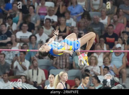 Budapest, Ungarn. 27. August 2023. Yaroslava MAHUCHIKH von UKR FINALHOCHSPRUNG bei den Leichtathletik-Weltmeisterschaften 2023 am 27. August 2023 in Nemzeti Atletikai in Budapest, Ungarn. Foto Laurent Lairys/ABACAPRESS.COM Credit: Abaca Press/Alamy Live News Stockfoto