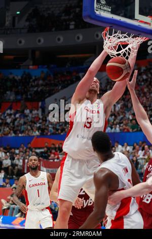 Jakarta, Jakarta, Indonesien. 29. August 2023. JAKARTA, INDONESIEN Ã¢â‚¬' AUGUST 29: CanadaÃ¢â‚¬â„¢s Kelly Olynyk Dunk beim Spiel Kanada gegen Lettland während der FIBA Basketball-Weltmeisterschaft 2023 in Jakarta, Indonesien am 29 2023. August. Die FIBA Basketball-Weltmeisterschaft 2023 findet vom 25. August bis zum 10. September 2023 in Jakarta (Indonesien), Manila, Philipines Dan Okinawa Ã¢â‚¬' Japan (Credit Image: © Sijori Images via ZUMA Press Wire) statt. NUR REDAKTIONELLE NUTZUNG! Nicht für kommerzielle ZWECKE! Stockfoto