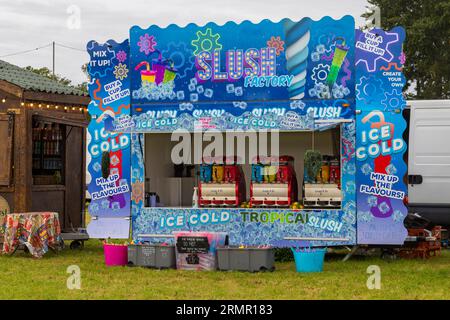 Slush Factory Stand beim Steam & Vintage fest, Fordingbridge, Hampshire UK im August Stockfoto